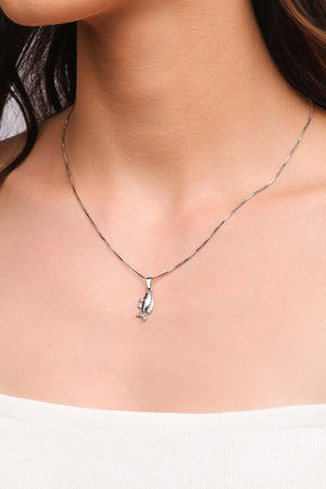 Gargantilha Veneziana Peixe 8 mm Ródio Branco - 45 cm