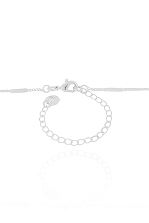 Gargantilha Longa Grumet Plaquinhas Achatadas Ródio Branco - 80 cm