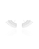 Ear Cuff Filetes Cravejados Cristal Ródio Branco