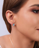 Brinco Gota Topázio Sky 7 mm Ródio Branco