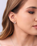 Brinco Círculo Ponto de Luz Cravejado Cristal Ródio Branco