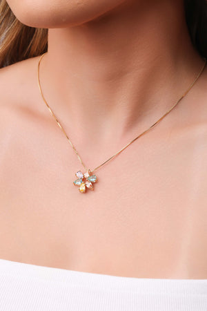 Conjunto Mandala Gotas Coloridas Banhado a Ouro 18K