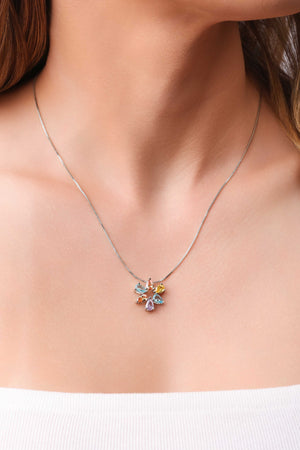 Conjunto Mandala Gotas Coloridas Ródio Branco