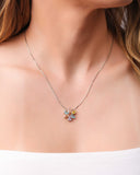 Conjunto Mandala Gotas Coloridas Ródio Branco