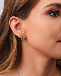 Conjunto Mandala Gotas Coloridas Ródio Branco