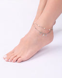 Tornozeleira Dupla Fundo do Mar Ródio Branco