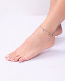 Tornozeleira Elos Caudas de Sereia Ródio Branco