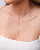 Gravata Elos Pontos de Luz Cristal 5 mm Banhado a Ouro 18K