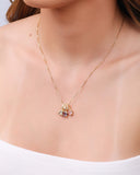 Gargantilha Veneziana Pingentes Geométricos Coloridos Banhado a Ouro 18K - 45 cm