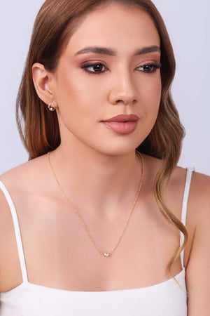 Gargantilha Back Nacklace Elos Pontos de Luz Cristal Banhado a Ouro 18K - 60 cm