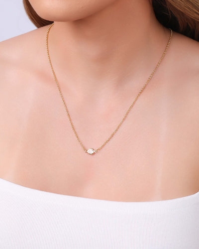 Colar Back Necklace Elos Pontos de Luz Cristal Banhado a Ouro 18K - 60 cm