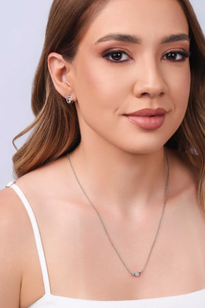 Gargantilha Back Nacklace Elos Pontos de Luz Cristal Ródio Branco - 60 cm