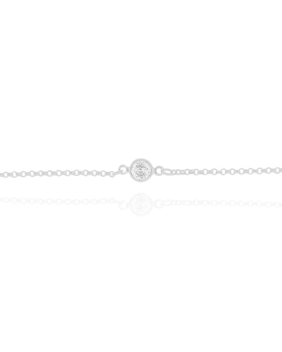 Colar Back Necklace Elos Pontos de Luz Cristal Ródio Branco - 60 cm