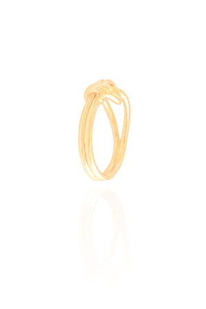 Anel Ajustável Nó Tamanho P Banhado a Ouro 18K