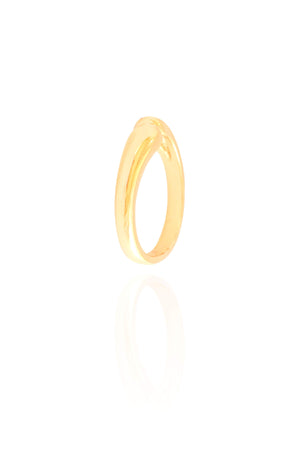 Anel Dedinho Liso Tamanho P Banhado a Ouro 18K