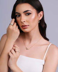 Anel Cravejado Cristal 2 mm Tamanho 23 Banhado a Ouro 18K