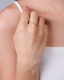 Anel Cravejado Cristal 2 mm Tamanho 23 Banhado a Ouro 18K