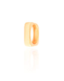 Anel Quadrado Liso Tamanho 18 Banhado a Ouro 18K