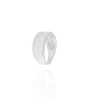 Anel Reto Liso Cravejado Cristal Tamanho 14 Ródio Branco