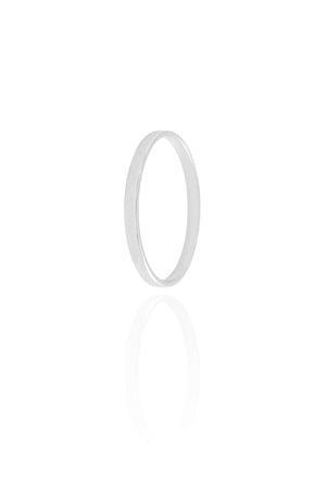 Anel Flat Liso Tamanho 15 Ródio Branco