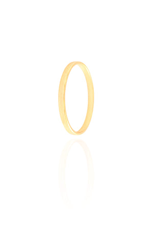 Anel Flat Liso Tamanho 19 Banhado a Ouro 18K