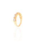 Anel Baguetes Cristal Tamanho 12 Banhado a Ouro 18K