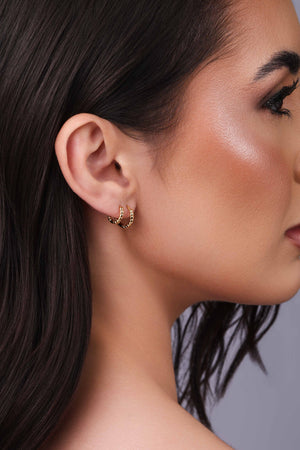 Dupla de Argolas Torcidas Banhado a Ouro 18K