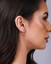 Brinco Gancho Bola Lisa 1.8 cm Banhado a Ouro 18K