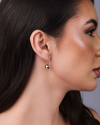 Brinco Gancho Bola Lisa 2.2 cm Ródio Branco