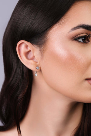 Ear Jacket Pontos de Luz Cristal Ródio Branco