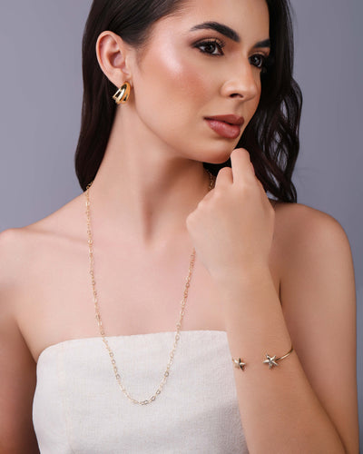 Bracelete Estrelas Texturizadas Banhado a Ouro 18K
