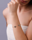 Bracelete Estrelas Texturizadas Banhado a Ouro 18K