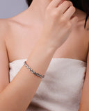 Bracelete Fio Trançado 6 mm Ródio Branco