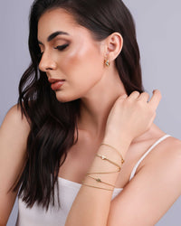 Pulseira Corda de Violão Corações Banhado a Ouro 18K