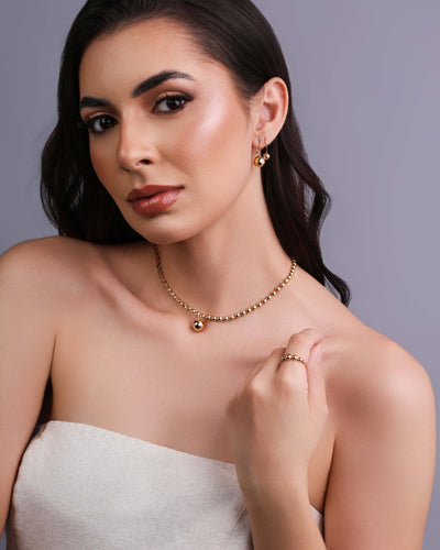 Choker Bolinhas Lisas Banhado a Ouro 18K - 35 cm