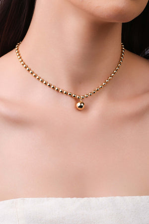 Choker Bolinhas Lisas Banhado a Ouro 18K