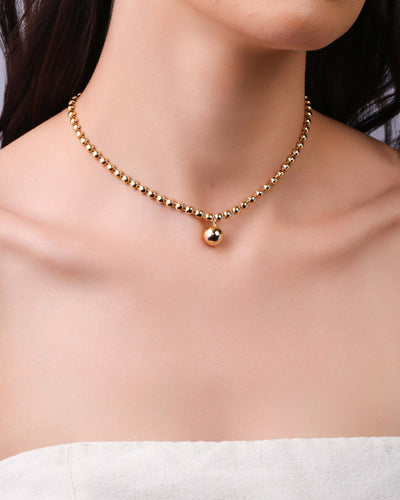Choker Bolinhas Lisas Banhado a Ouro 18K - 35 cm