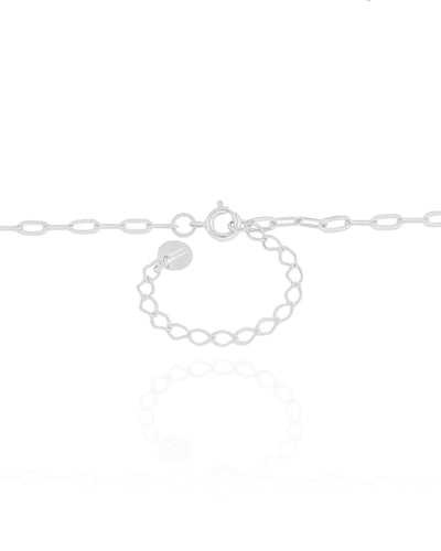 Choker Elos 3 mm Ródio Branco - 32 cm