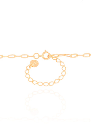 Gargantilha Elos Ponto de Luz Quadrado Cristal Banhado a Ouro 18K - 40 cm