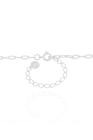 Gargantilha Elos Ponto de Luz Quadrado Cristal Ródio Branco - 40 cm