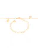 Gravata Elos Americanos Estrelas Lisas Banhado a Ouro 18K - 45 cm