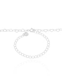 Gargantilha Longa Corações 4 mm Ródio Branco - 70 cm