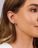 Brinco Ponto de Luz Turmalina 8 mm Banhado a Ouro 18K