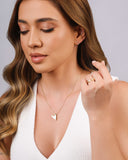 Gargantilha Veneziana Coração Liso Ponto de Luz Cristal Banhado a Ouro 18K - 45 cm