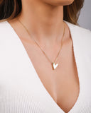 Gargantilha Veneziana Coração Liso Ponto de Luz Cristal Banhado a Ouro 18K - 45 cm