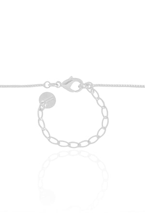 Gargantilha Veneziana Coração Liso Ponto de Luz Cristal Ródio Branco - 45 cm