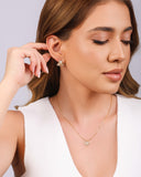 Gargantilha Veneziana Coração Cravejado Cristal Banhado a Ouro 18K - 40 cm