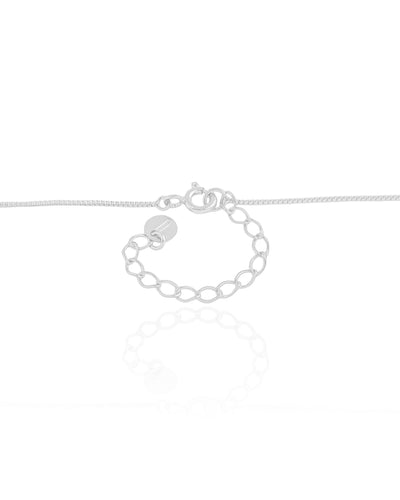 Colar Veneziana Coração Cravejado Cristal Ródio Branco - 40 cm