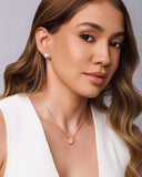 Brinco Coração Cravejado Cristal 1.0 cm Banhado a Ouro 18K