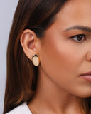 Brinco Oval Liso 2.2 cm Banhado a Ouro 18K